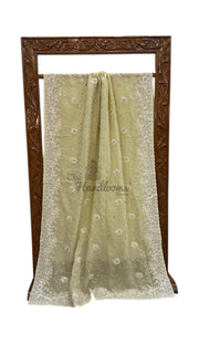 Tissue Silk Banarasi Saree With Handwork - The Handlooms