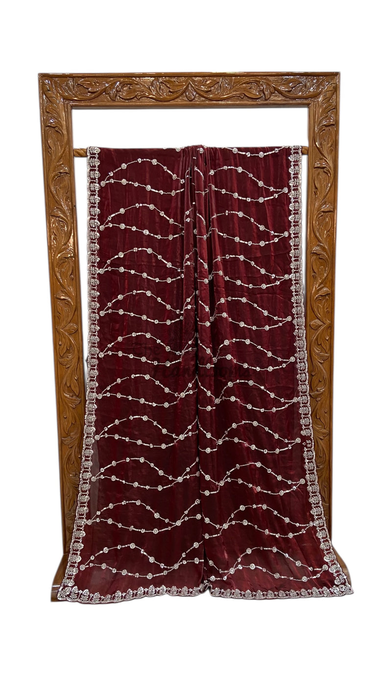 Tissue Silk Banarasi Saree With Handwork - The Handlooms