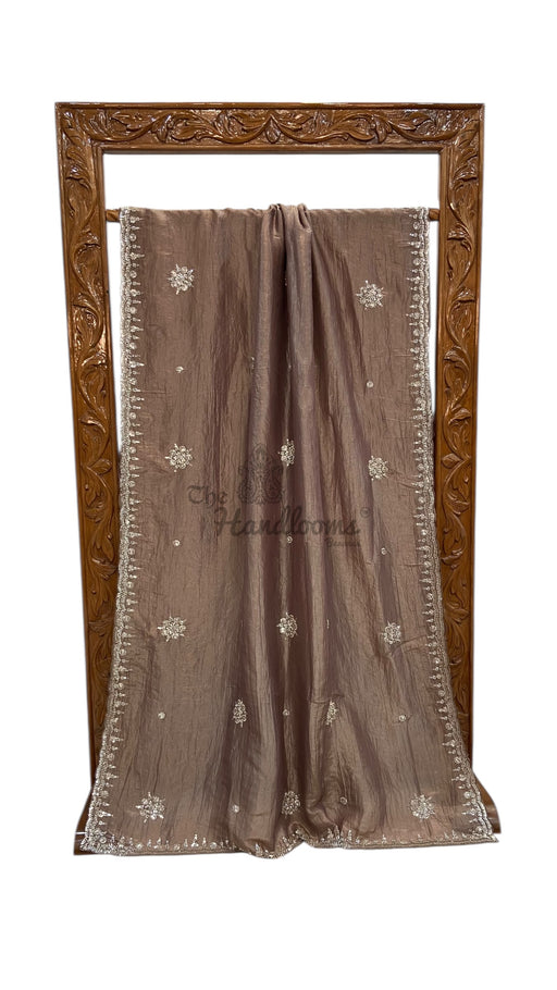 Tissue Silk Banarasi Saree With Handwork - The Handlooms