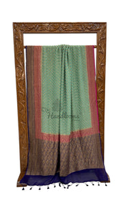 Pure Khaddi Georgette Handloom Banarasi Saree - Antique Zari - The Handlooms