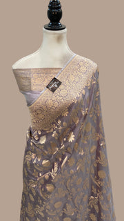 Pure Katan Silk Banarasi Handloom Saree - All Over Motifs - The Handlooms