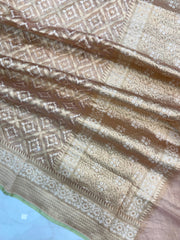 Pure Tissue Reshmi Zari Banarasi Brocade Handloom Dupatta - The Handlooms