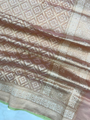 Pure Tissue Reshmi Zari Banarasi Brocade Handloom Dupatta - The Handlooms