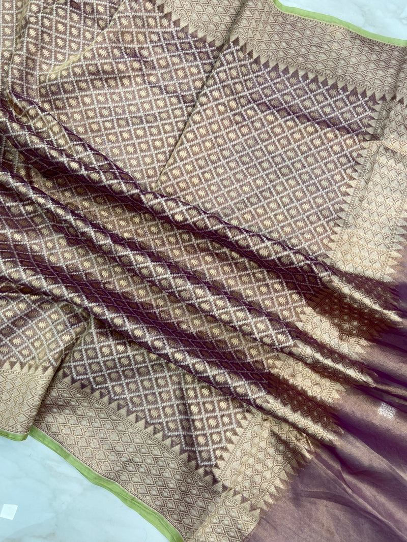 Pure Tissue Reshmi Zari Banarasi Brocade Handloom Dupatta - The Handlooms
