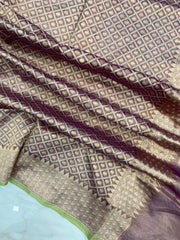 Pure Tissue Reshmi Zari Banarasi Brocade Handloom Dupatta - The Handlooms