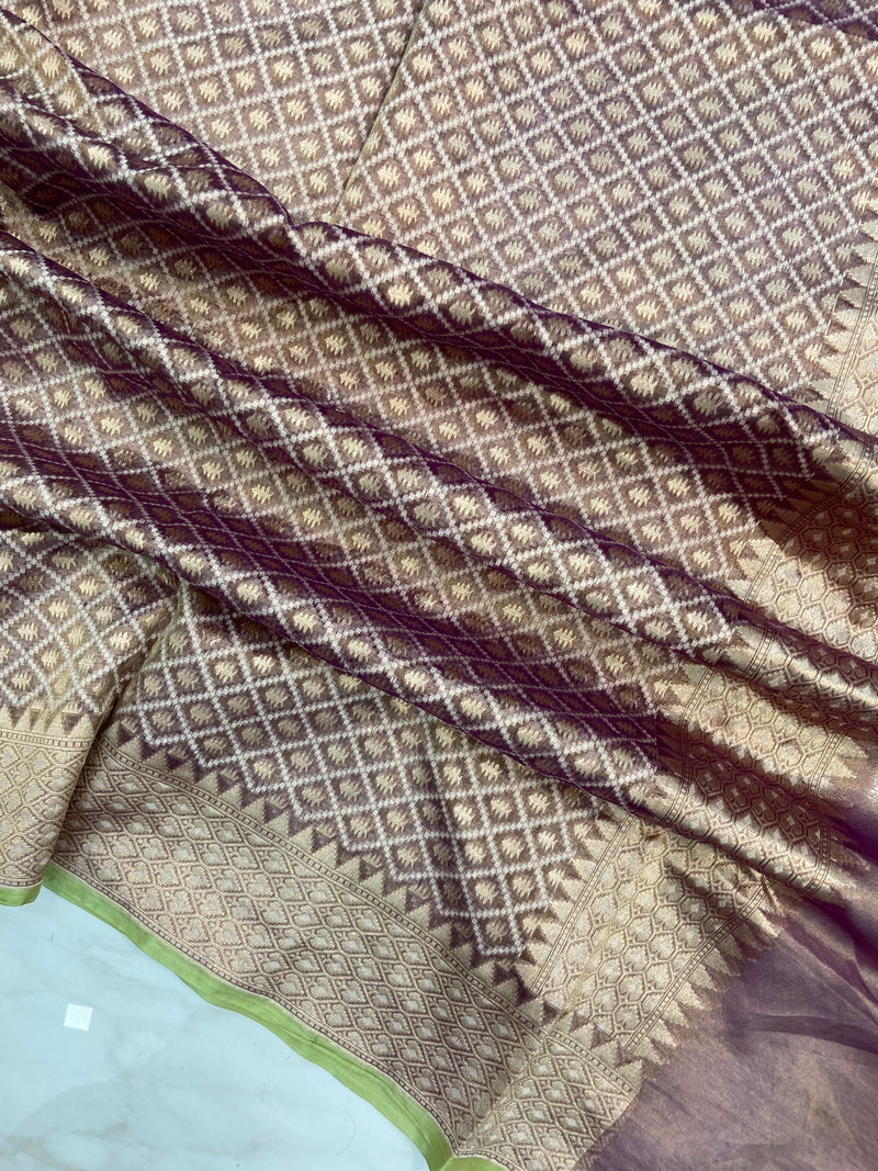 Pure Tissue Reshmi Zari Banarasi Brocade Handloom Dupatta - The Handlooms