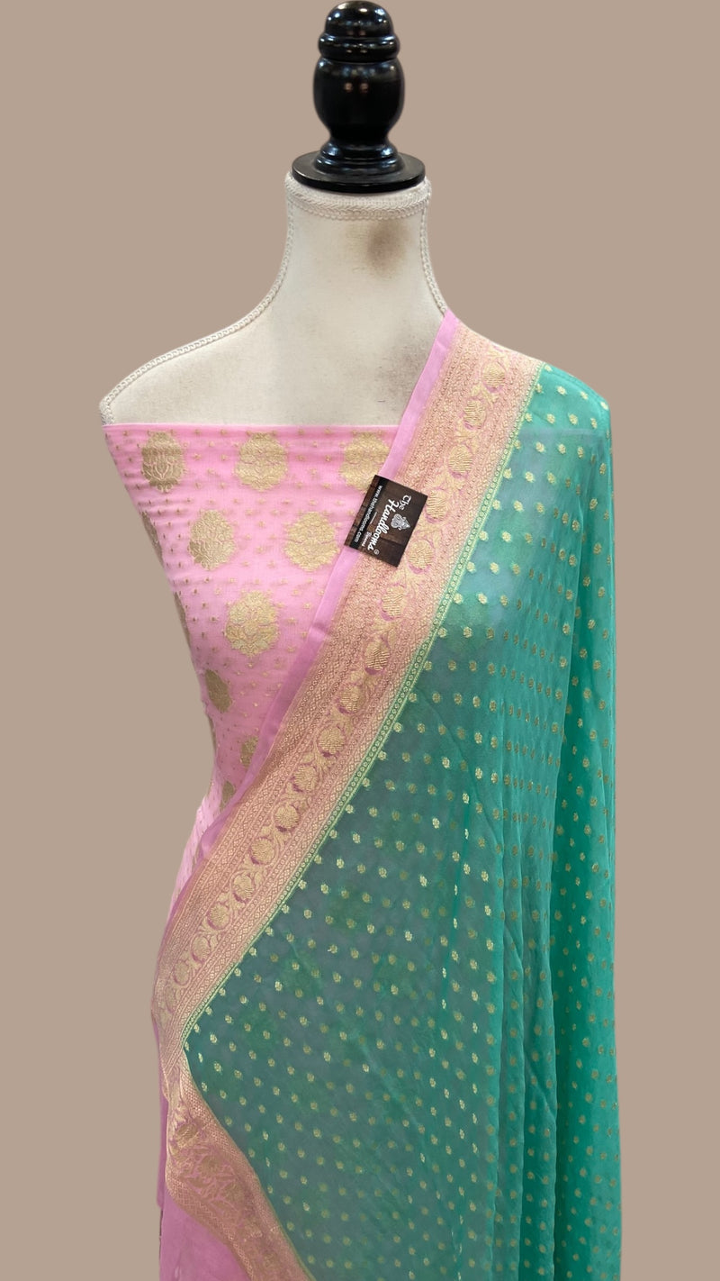 Khaddi Georgette Banarasi Dress Material Water Zari