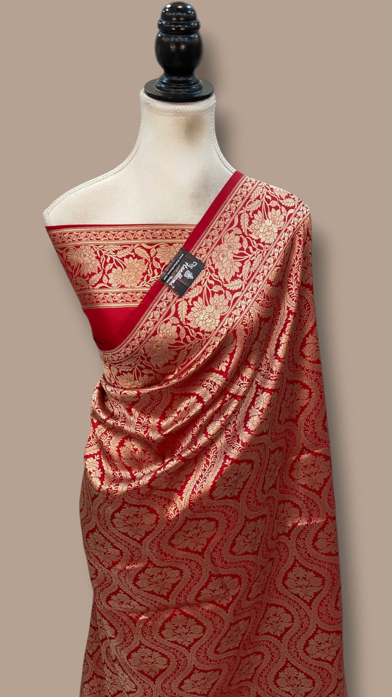 Pure Katan Silk Banarasi Handloom Saree - Tanchui Brocade