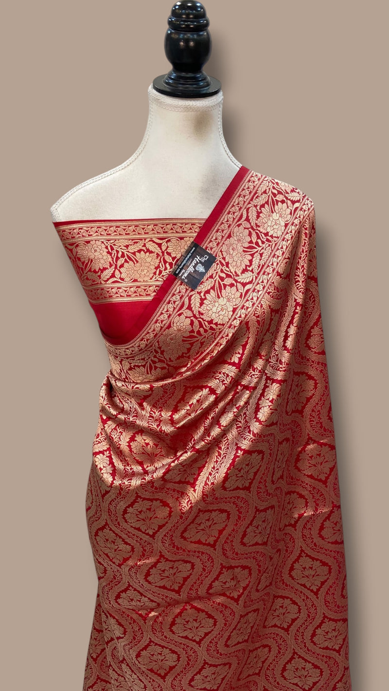 Pure Katan Silk Banarasi Handloom Saree - Tanchui Brocade