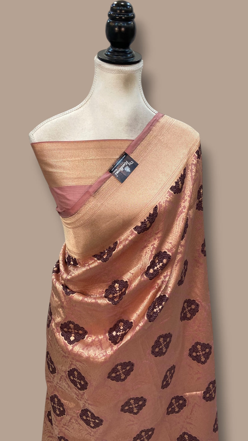 Regal Pure Katan Silk Banarasi Saree – Handwoven Tanchui Brocade