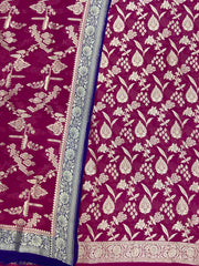 Khaddi Georgette Banarasi Dress material Water Zari - The Handlooms