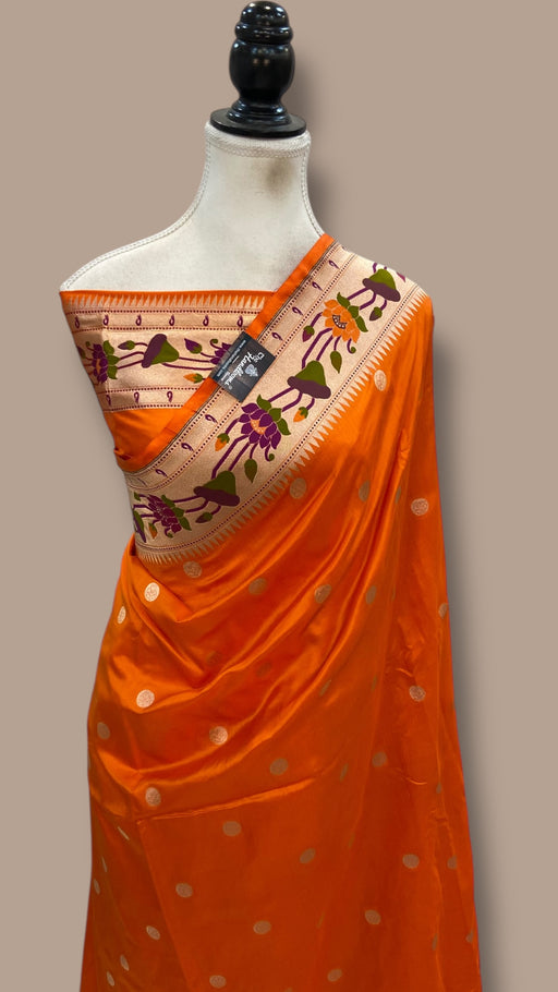 Pure Katan Silk Banarasi Handloom Saree - All Over Kadua Motifs - The Handlooms