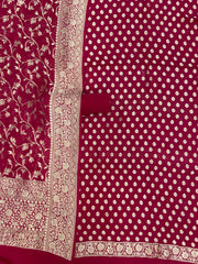 Khaddi Georgette Banarasi Dress material Water Zari - The Handlooms