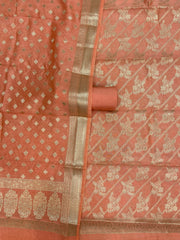 Pure Chanderi Cotton Banarasi Dress material - The Handlooms