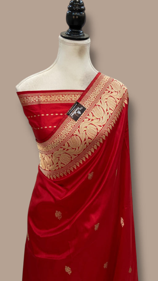 Pure Katan Silk Banarasi Handloom Saree - All Over Kadua Motifs - The Handlooms