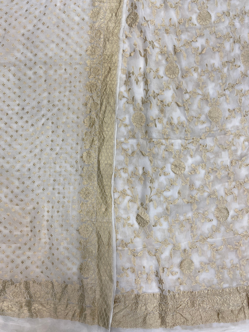 Khaddi Georgette Banarasi Dress material Water Zari - The Handlooms