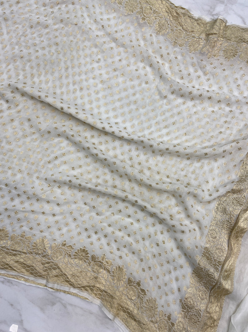 Pure Khaddi Georgette Handloom Dupatta - The Handlooms