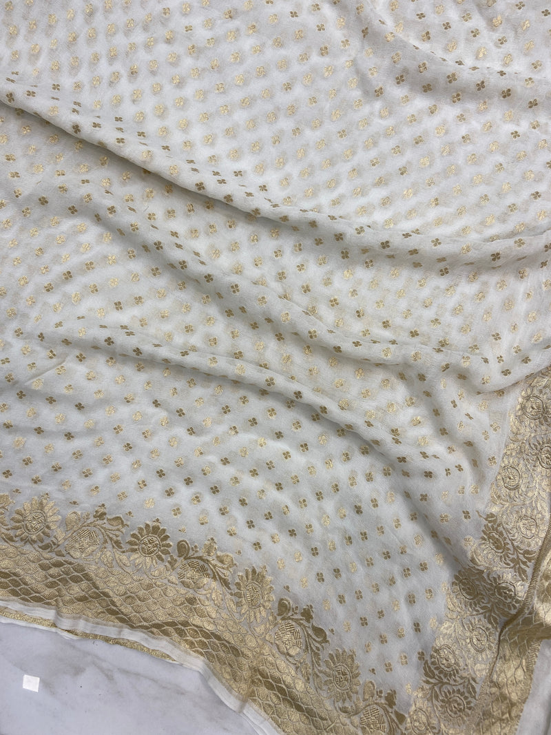 Pure Khaddi Georgette Handloom Dupatta - The Handlooms