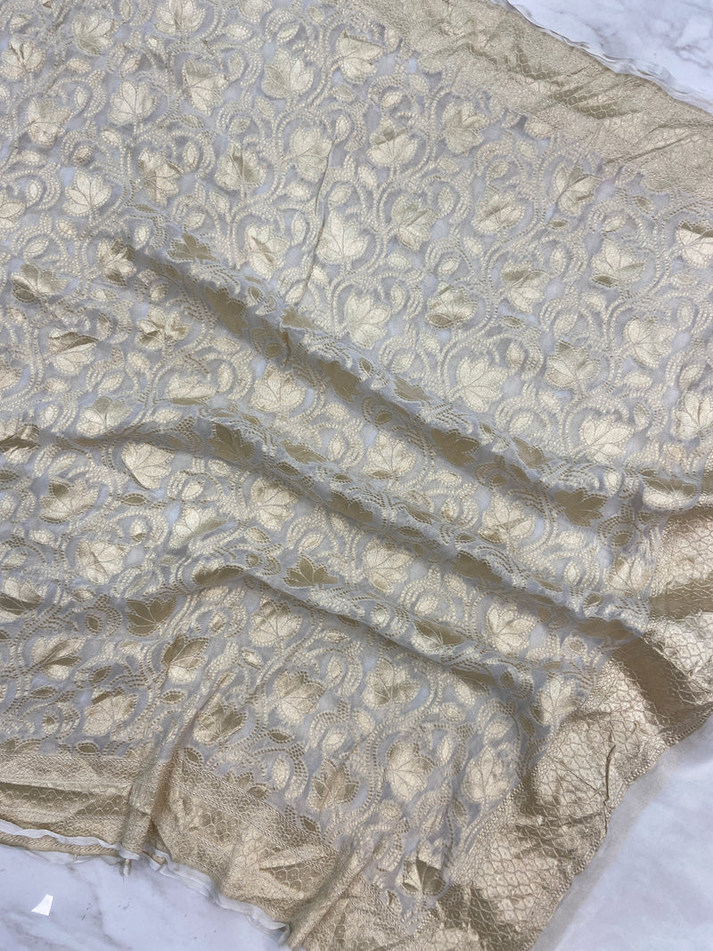 Pure Khaddi Georgette Handloom Dupatta - The Handlooms