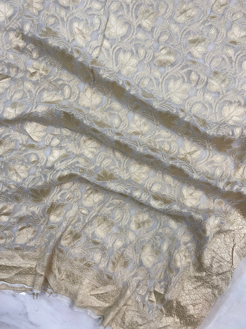 Pure Khaddi Georgette Handloom Dupatta - The Handlooms