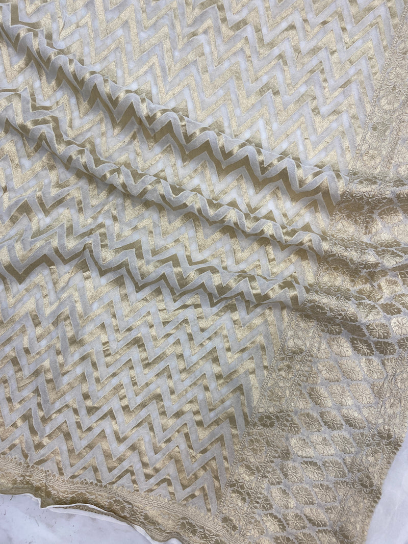 Pure Khaddi Georgette Handloom Dupatta - The Handlooms