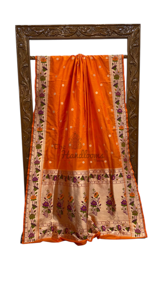 Pure Katan Silk Banarasi Handloom Saree - All Over Kadua Motifs - The Handlooms