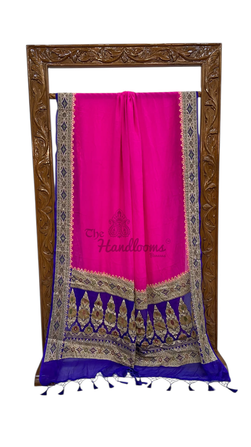 Pure Chiffon Khaddi Banarasi Saree - The Handlooms