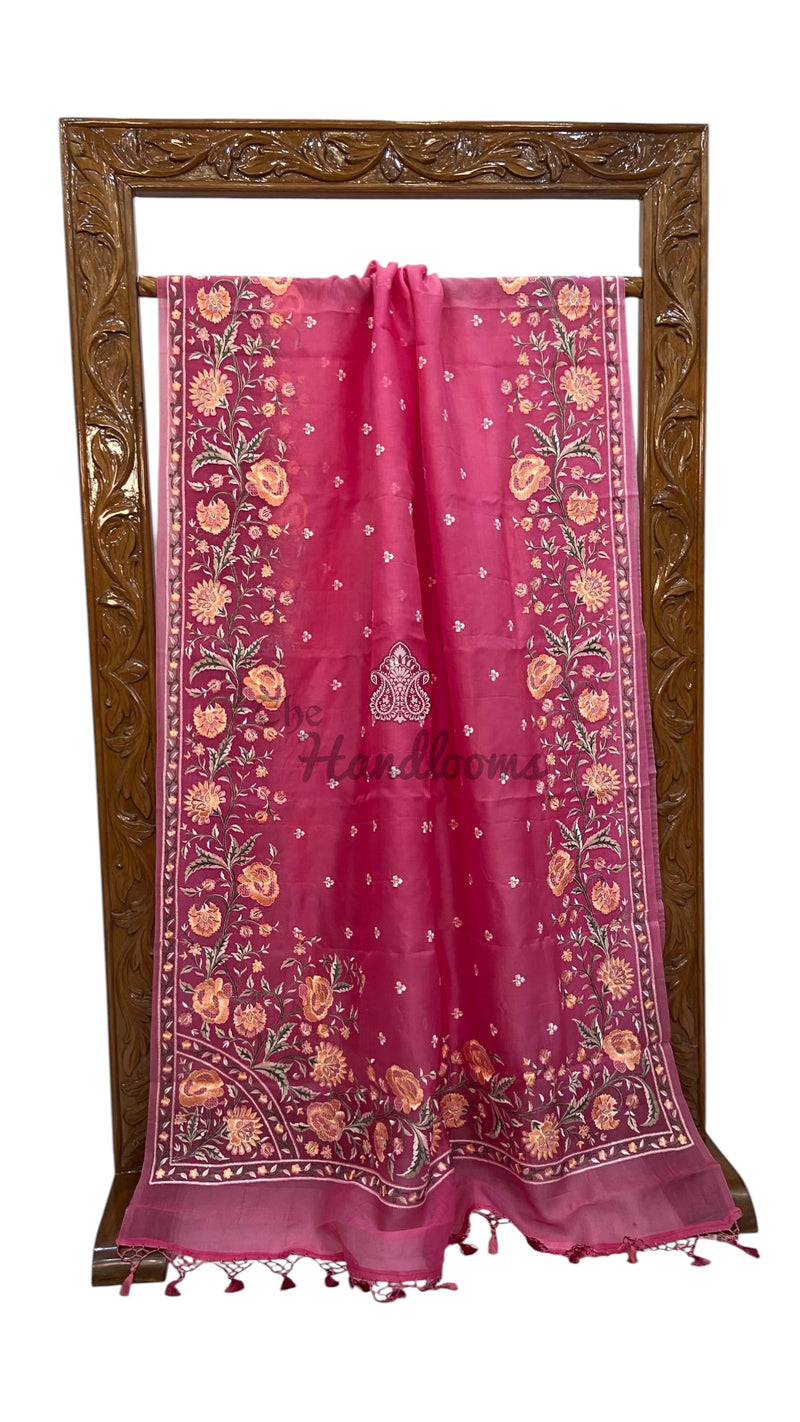 Pure Organza Chikankari Handloom Banarasi Saree