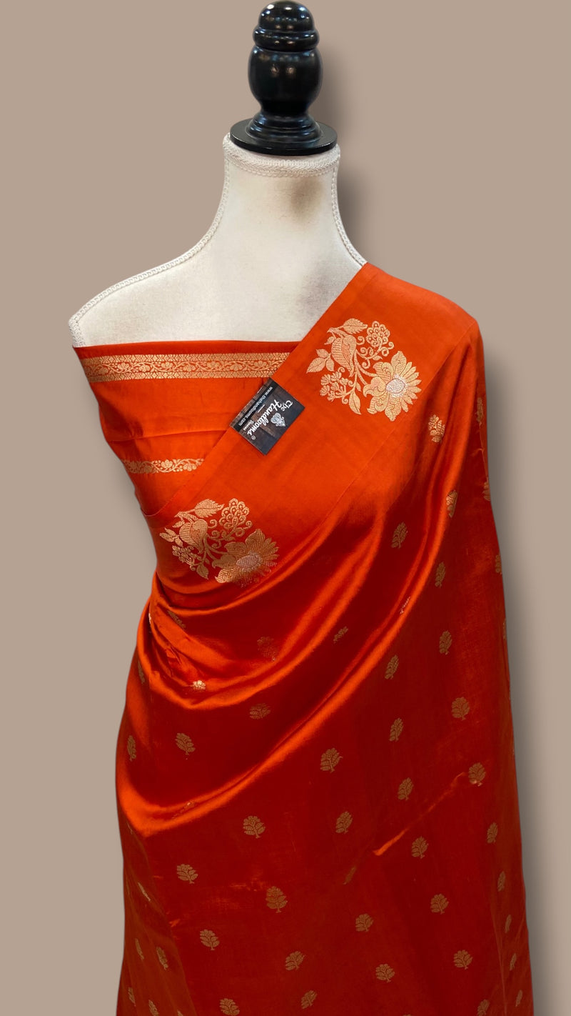 Pure Katan Silk Banarasi Handloom Saree - All Over Kadua Motifs
