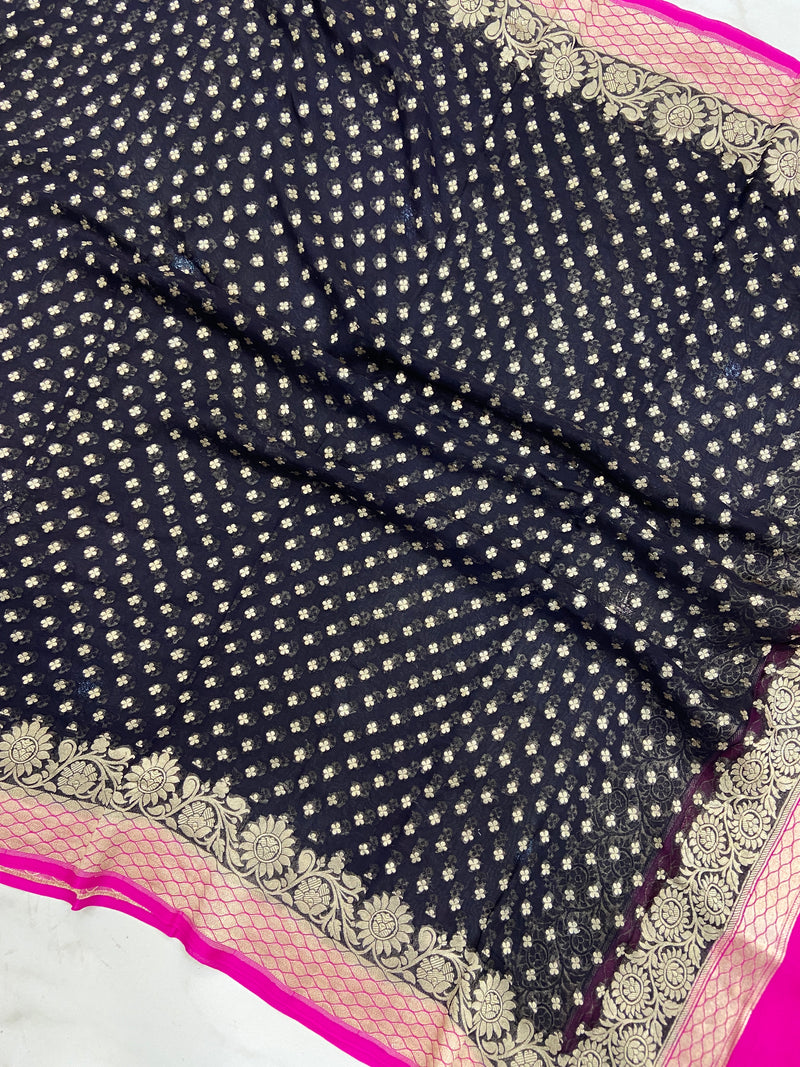 Pure Khaddi Georgette Handloom Dupatta - The Handlooms