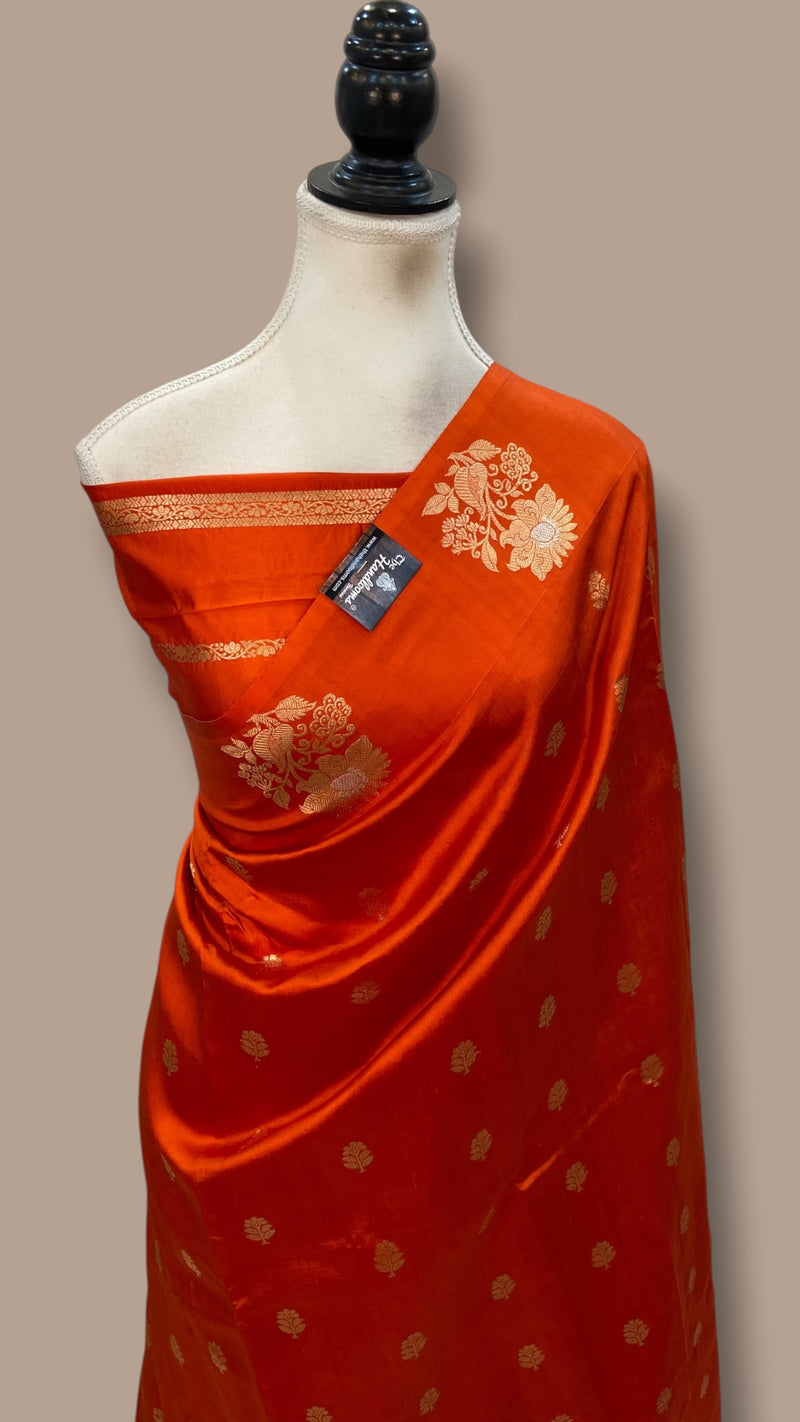Pure Katan Silk Banarasi Handloom Saree - All Over Kadua Motifs