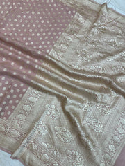 Moonga Georgette Handloom Banarasi Saree - The Handlooms