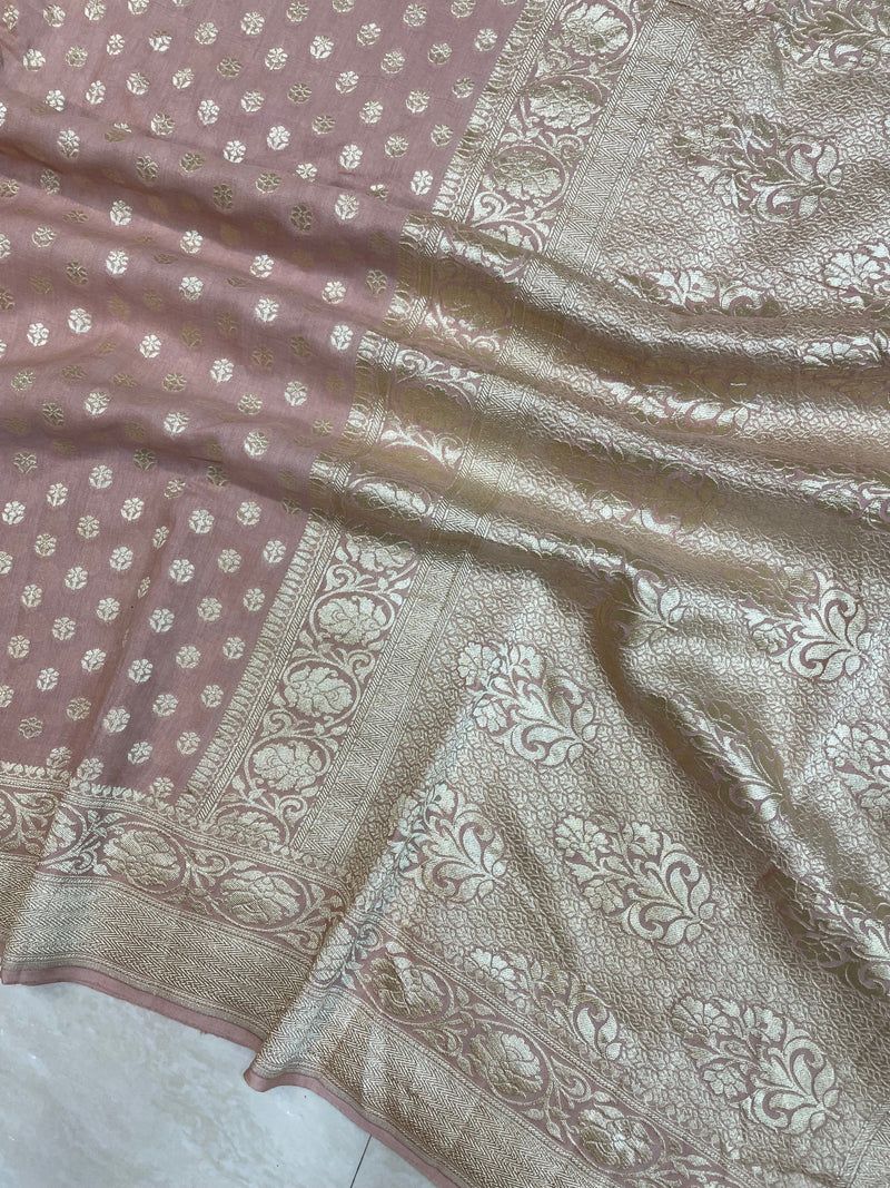 Moonga Georgette Handloom Banarasi Saree - The Handlooms