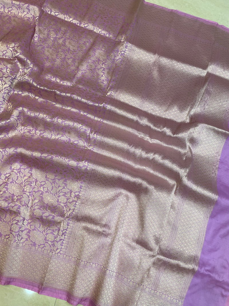 Pure Katan Silk Banarasi Handloom Saree - Tanchui Brocade - The Handlooms