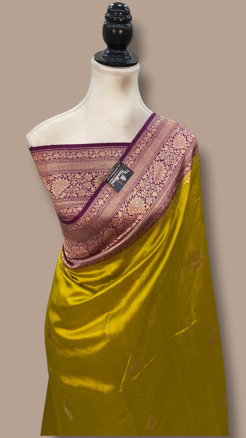 Pure Katan Silk Banarasi Handloom Saree - All Over Kadua Motifs