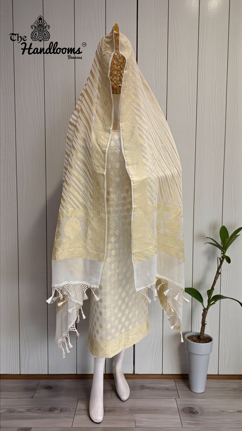 Khaddi Georgette Handlooms Banarasi Dress material - The Handlooms