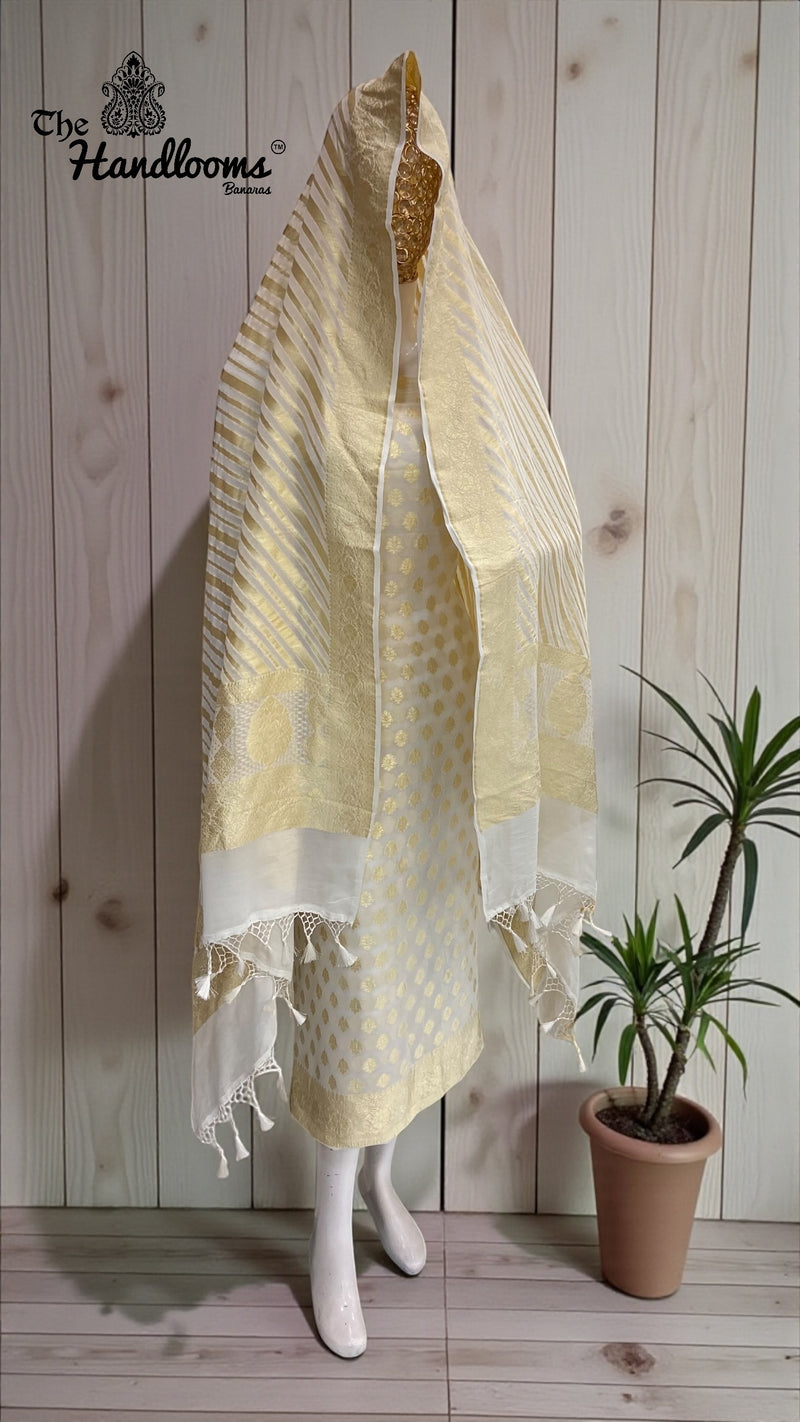 Khaddi Georgette Handlooms Banarasi Dress material - The Handlooms