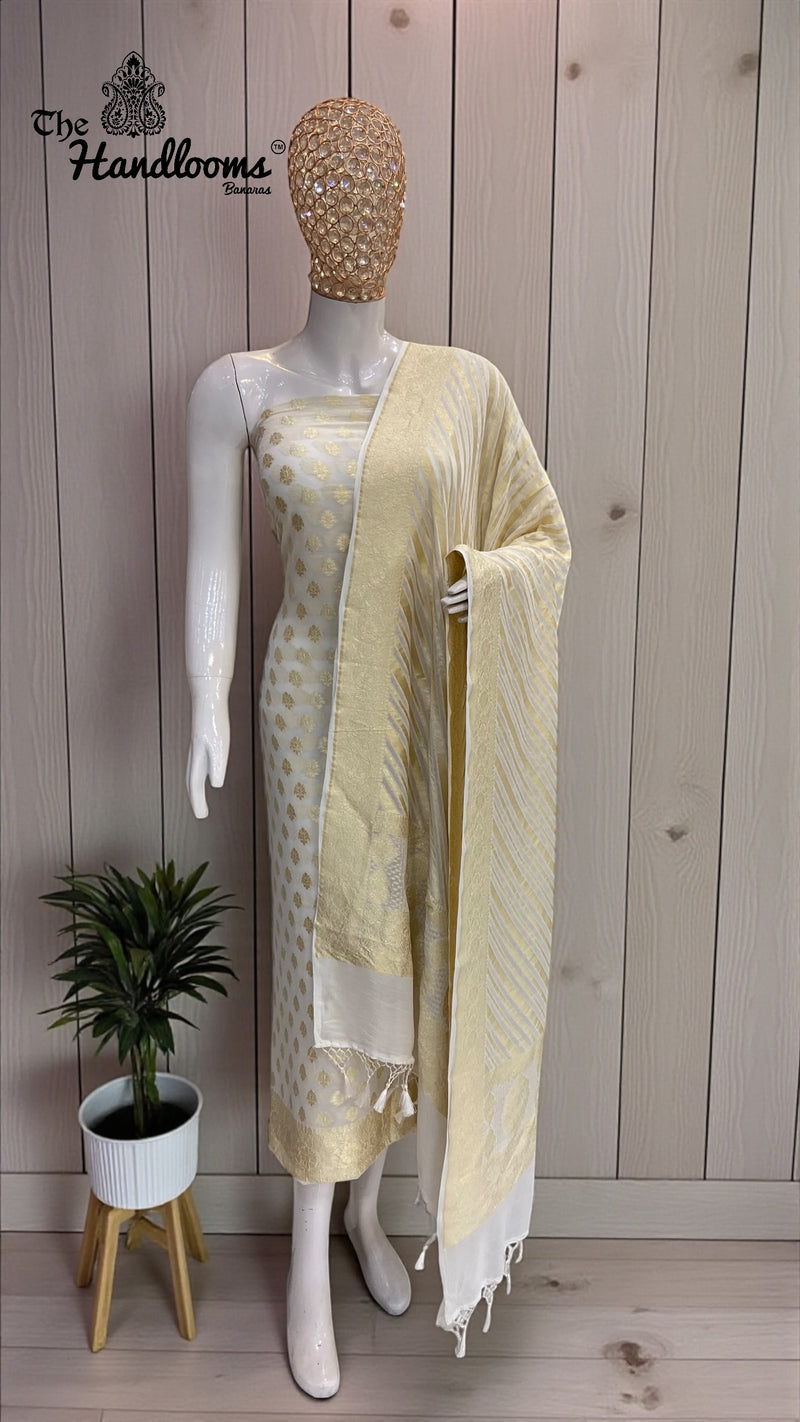 Khaddi Georgette Handlooms Banarasi Dress material - The Handlooms