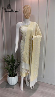 Khaddi Georgette Handlooms Banarasi Dress material - The Handlooms