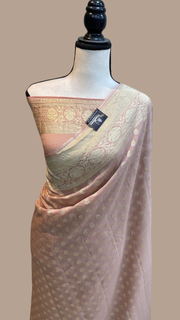 Moonga Georgette Handloom Banarasi Saree - The Handlooms