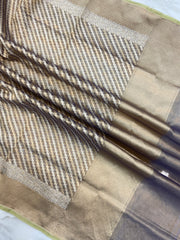 Pure Tissue Reshmi Zari Banarasi Brocade Handloom Dupatta - The Handlooms