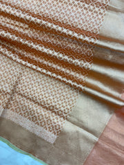 Pure Tissue Reshmi Zari Banarasi Brocade Handloom Dupatta - The Handlooms