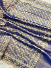 Pure Tissue Reshmi Zari Banarasi Brocade Handloom Dupatta - The Handlooms