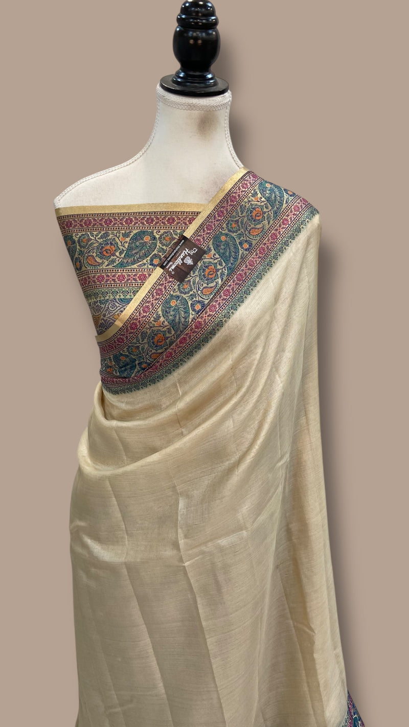 Pure Tussar Silk Handloom Banarasi Saree - The Handlooms