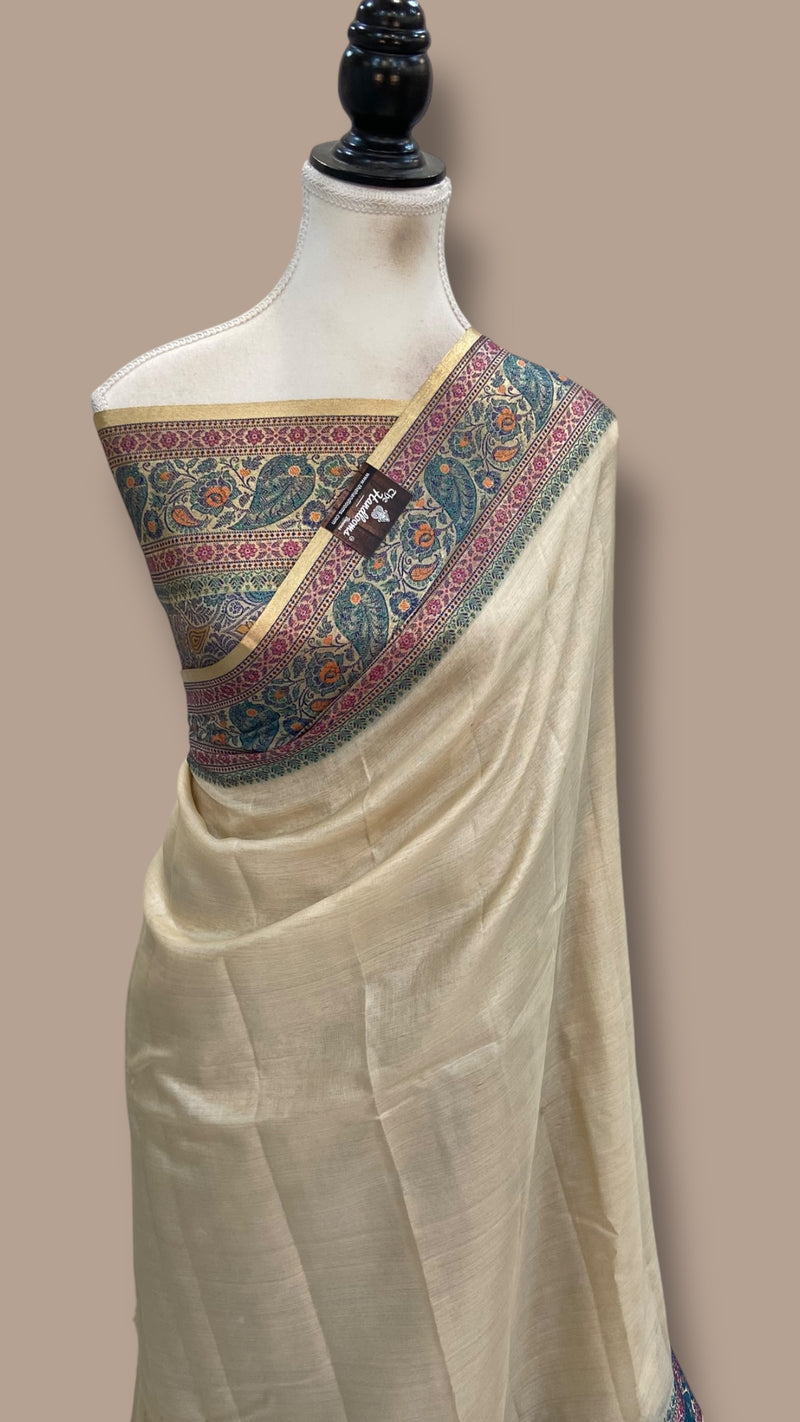 Pure Tussar Silk Handloom Banarasi Saree - The Handlooms