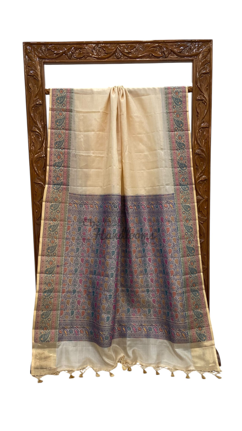 Pure Tussar Silk Handloom Banarasi Saree - The Handlooms