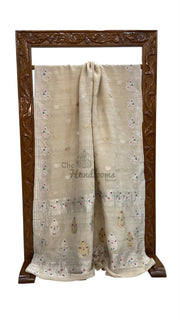 Tussar Georgette Handloom Banarasi Saree - Water Zari - The Handlooms