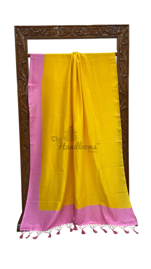 Pure Katan Silk Handloom Banarasi Saree - Plain - The Handlooms