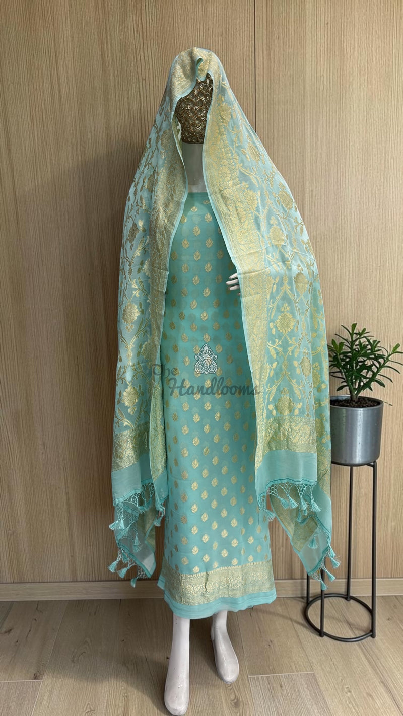 Pure Khaddi Georgette Banarasi Dress material