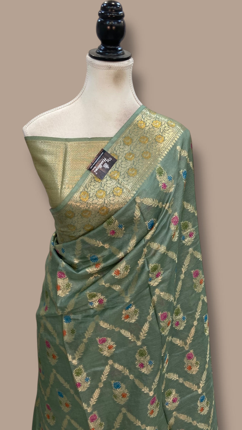 Pure Tussar Silk Handloom Banarasi Saree - The Handlooms